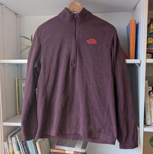 The North Face Men's TKA Fleece Glacier Sweater 1/4 Zip Maroon Purple Size Small